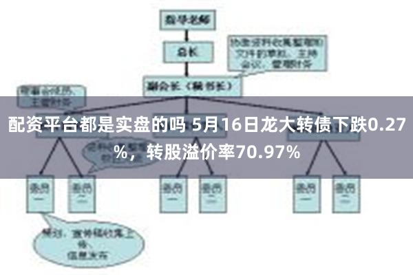 配资平台都是实盘的吗 5月16日龙大转债下跌0.27%，转股溢价率70.97%