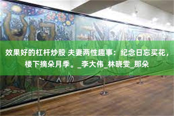 效果好的杠杆炒股 夫妻两性趣事：纪念日忘买花，楼下摘朵月季。_李大伟_林晓雯_那朵
